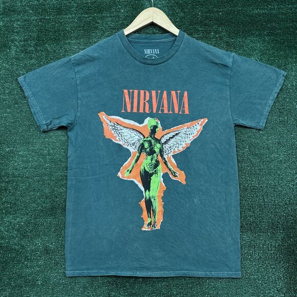 Nirvana In Utero Grunge Band Mineral Wash T-shirt Size Medium - Picture 1 of 4